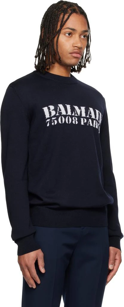Balmain Black 
Balmain
 Stamp Merino Wool Sweater 2