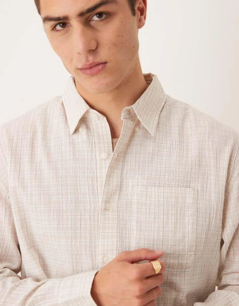 Abercrombie & Fitch Abercrombie & Fitch long sleeve plaid shirt in grey check 3