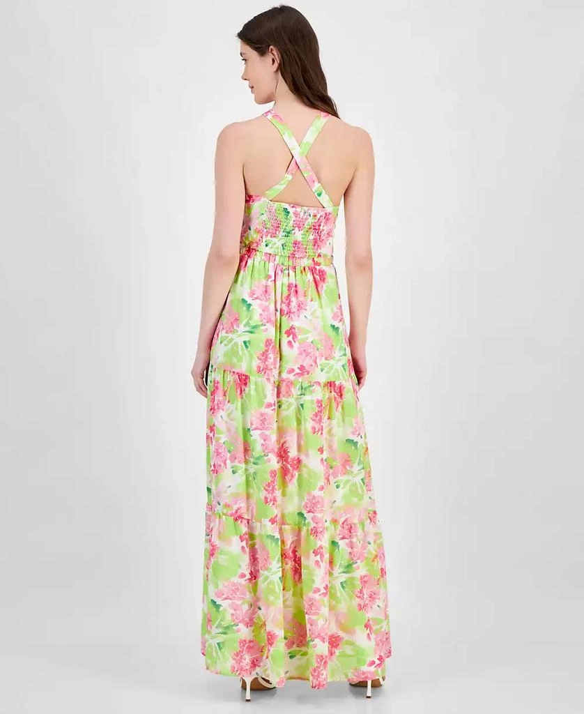 City Studios Juniors' Floral Print Sleeveless Tiered Maxi Dress 5