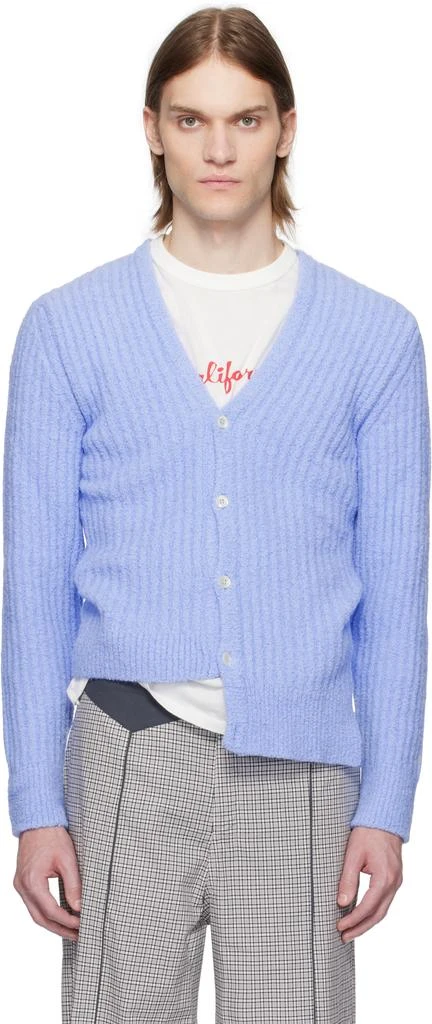 ERL Blue Cozy Asymmetric Cardigan 1