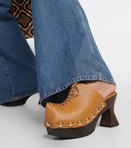 ETRO 50 leather platform clogs 4