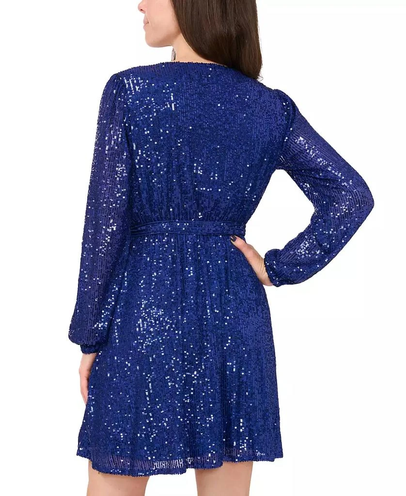 MSK Petite Sequin Blouson-Sleeve Fit & Flare Dress 4