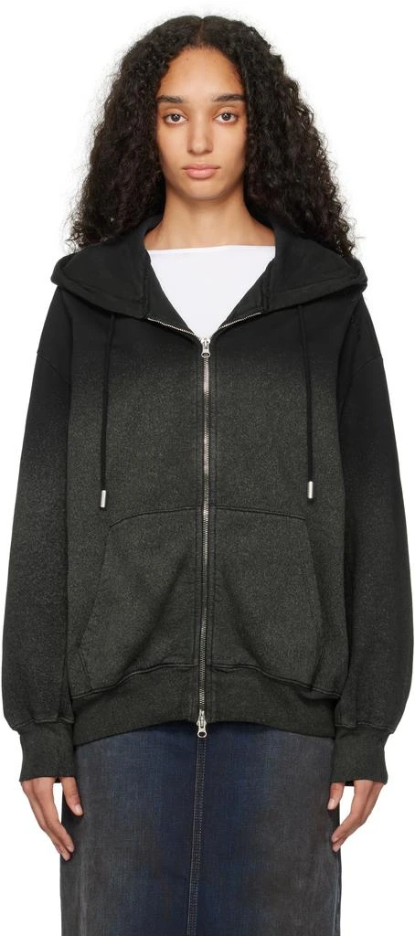 Eckhaus Latta Black Zip Hoodie 1