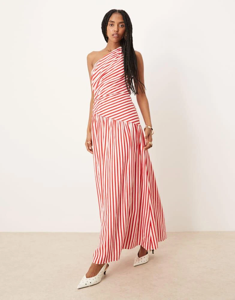 asymmetrical striped maxi dress Eliza Striped Maxi Dress – Teal Poppy