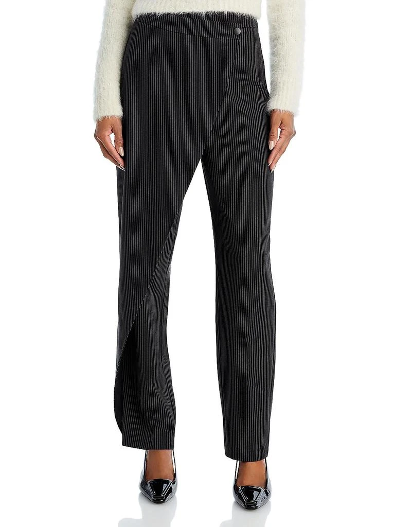 Lucy Paris Womens Pintripe Business Straight Leg Pants 1