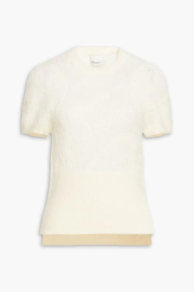 3.1 Phillip Lim Brushed pointelle-knit alpaca-blend top