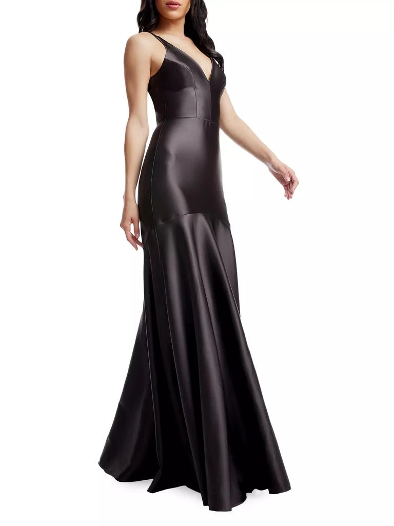 Dress The Population Shirley Seamed Satin Gown 4