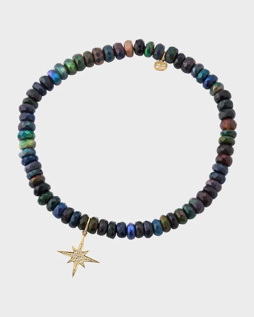 Sydney Evan 14K Gold 
Diamond Pave Starburst Charm on Ethiopian Opal Bracelet