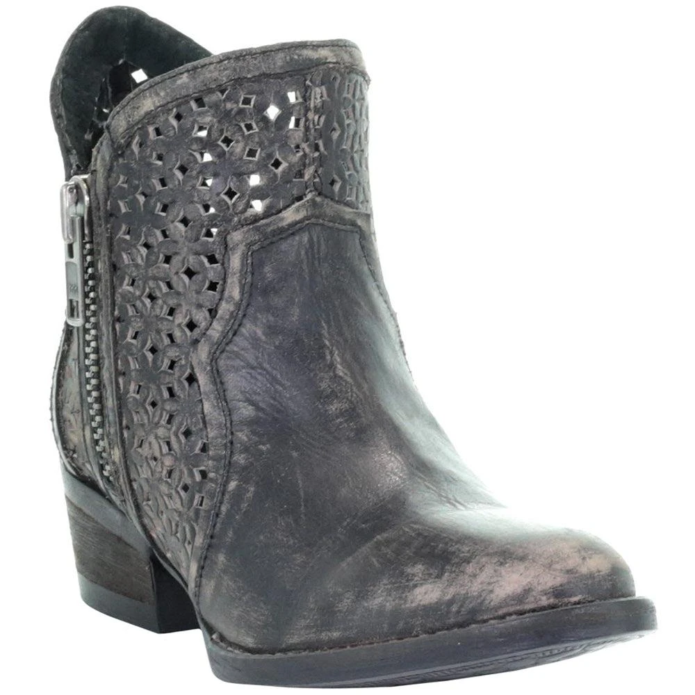 Circle G by Corral Hand Cut Zippered Round Toe Cowboy Booties 2
