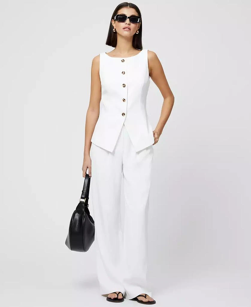 French Connection Women's Harrie Boat Neck Button-Front Vest 6