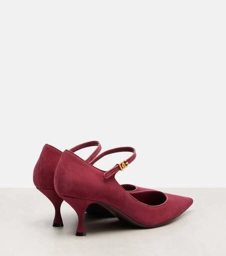 Dolce 
Gabbana DG leather-trimmed suede Mary Jane pumps 2