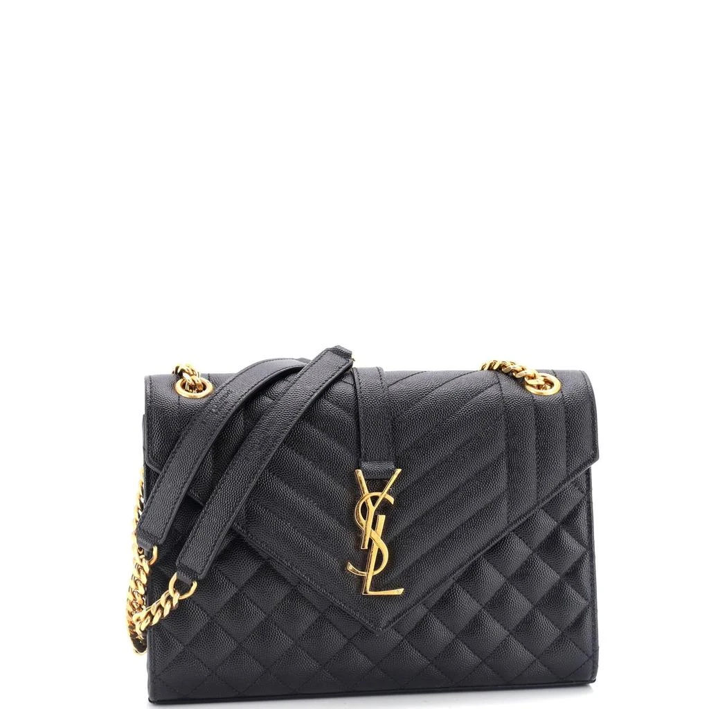 Yves Saint Laurent Classic Monogram Envelope Satchel Mixed Matelasse Leather Medium 2