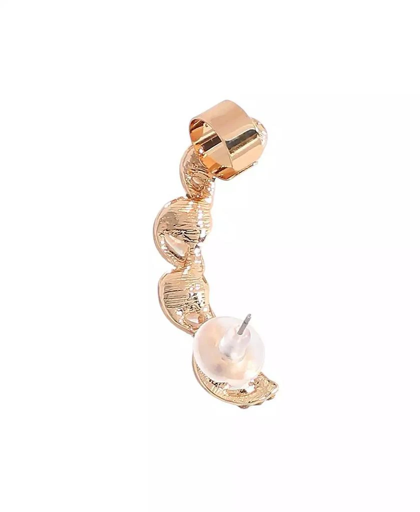 SOHI Gold-Plated Pearl Cuff Earrings 5