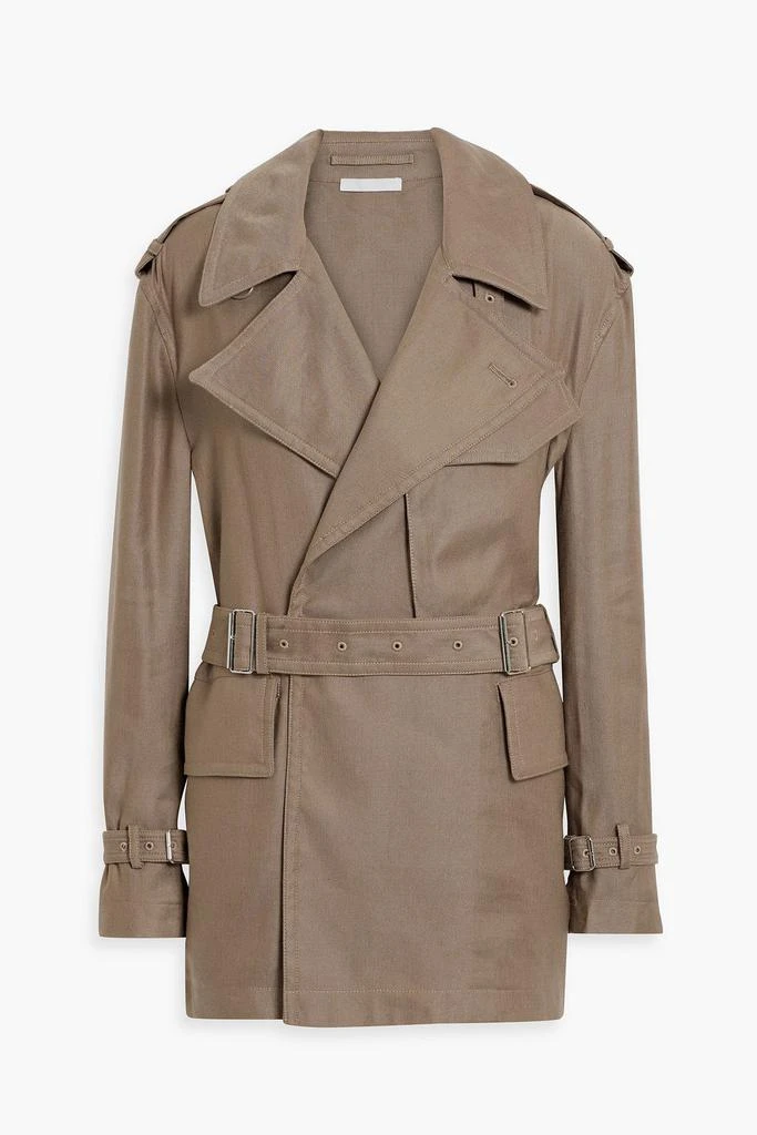 Helmut Lang Belted Lyocell and linen-blend jacket 1