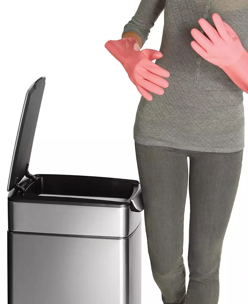 simplehuman Brushed Stainless Steel 40 Liter Fingerprint Proof Slim Touch Bar Trash Can 3