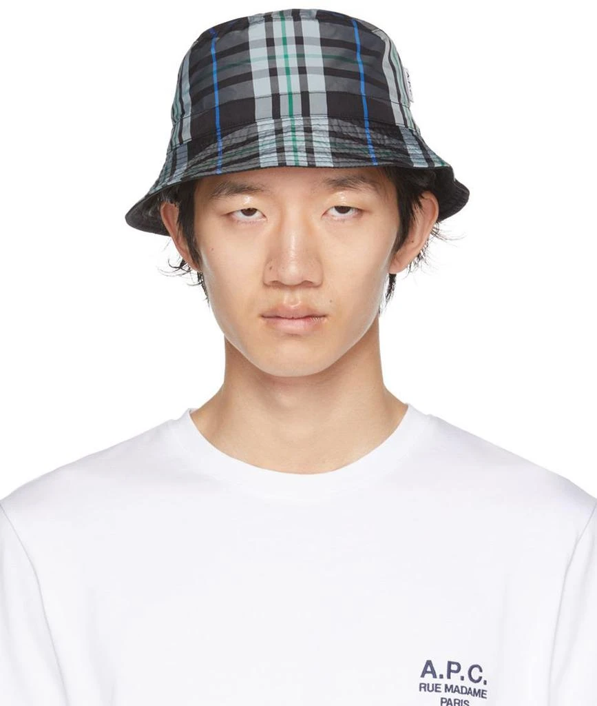 A.P.C. Gray & Black Reversible Mark Bucket Hat 1
