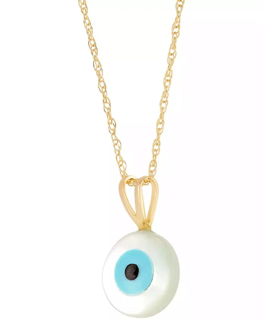 Macy
s Mother-of-Pearl
Enamel Evil Eye 18" Pendant Necklace in 10k Gold 3