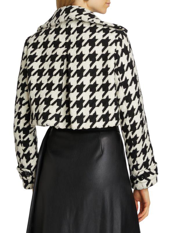 Alice by Temperley Ally Houndstooth Double-Breasted Cropped Jacket