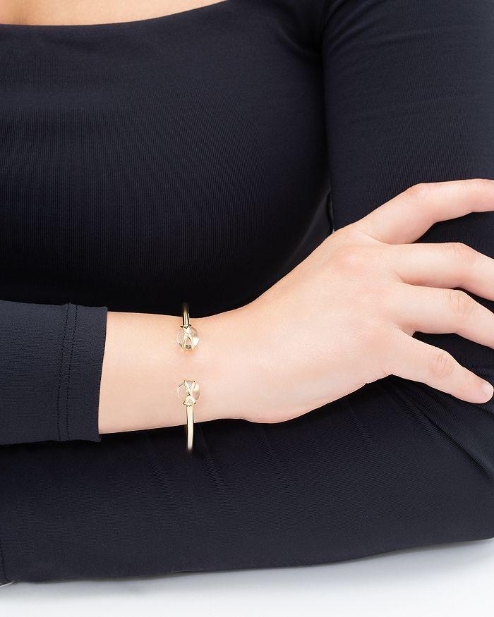 L. Klein 18K Yellow Gold Prisma Crystal Quartz Bangle Bracelet