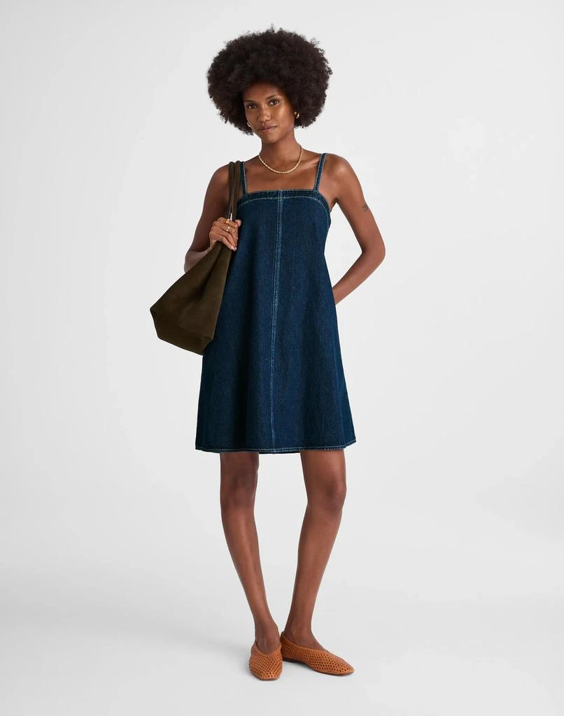 Madewell Denim A-Line Mini Dress in Bright Rinse Wash