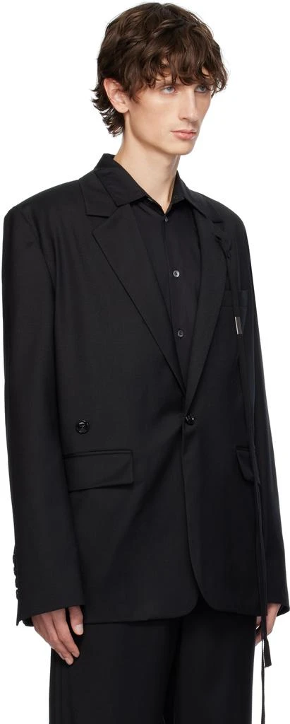 ANN DEMEULEMEESTER Black Thor Asymmetric Tailored Blazer 2