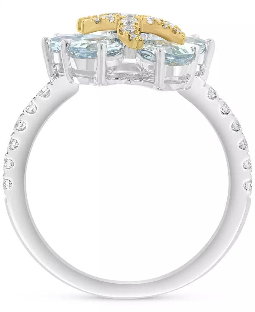 Effy EFFY® Aquamarine (1-5/8 ct. t.w.)
Diamond (3/8 ct. t.w.) Flower Ring in Sterling Silver
14k Gold-Plate 4