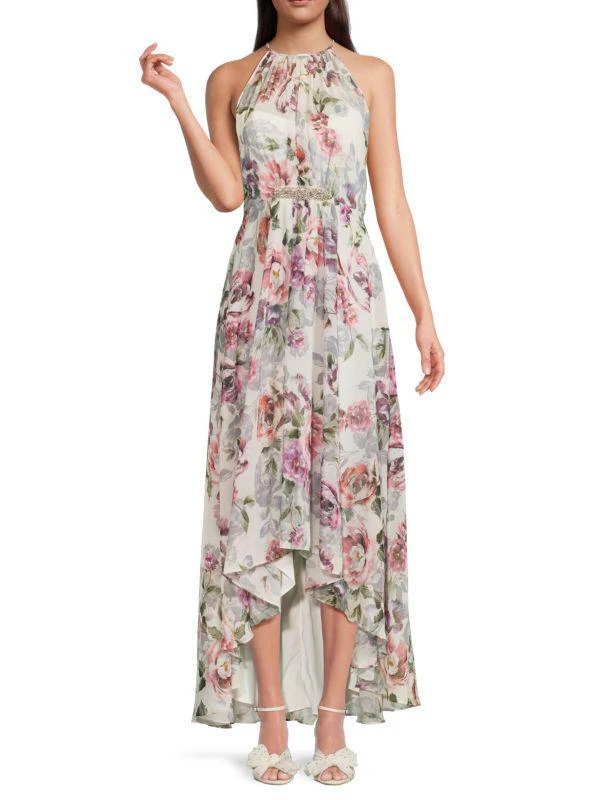 Eliza J Embellished Waist High Low Gown 1
