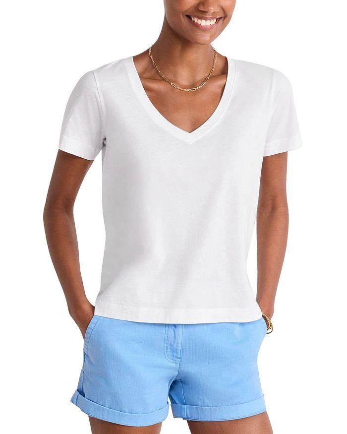 Vineyard Vines Striped V Neck Cotton Tee 7