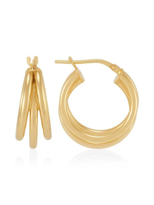 Saks Fifth Avenue 18K Goldplated Sterling Silver Hoop Earrings 1