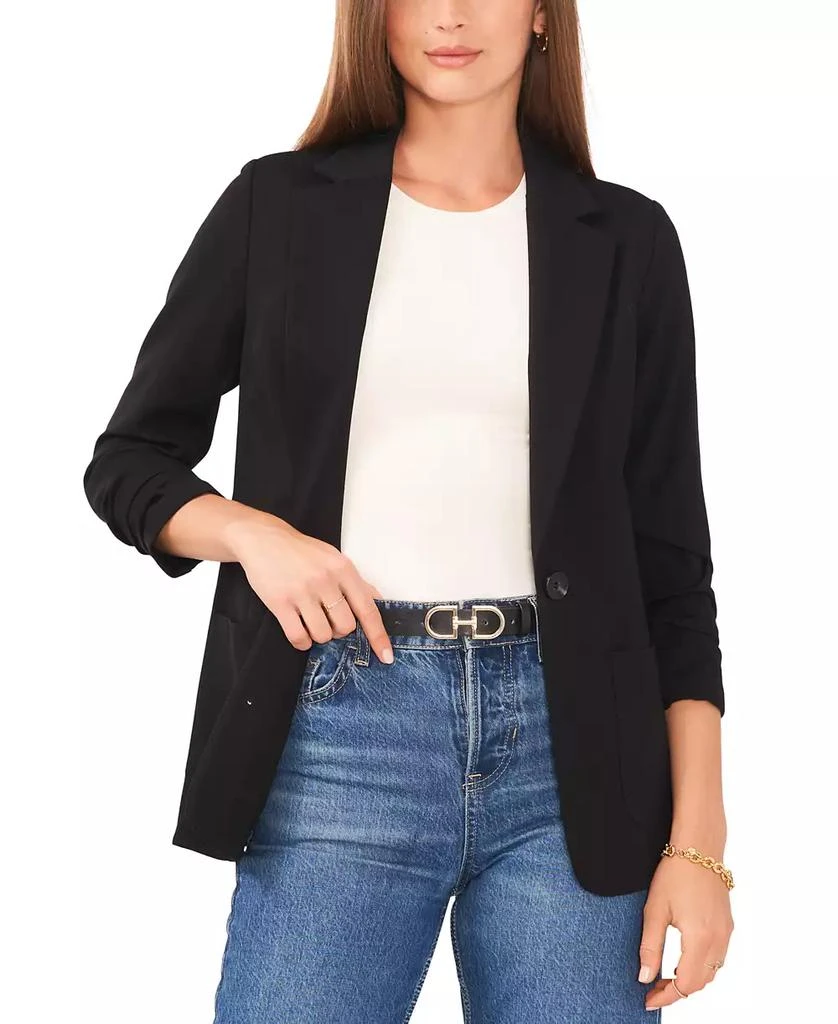 Vince Camuto Women's Ruched-Sleeve Ponte Blazer 1