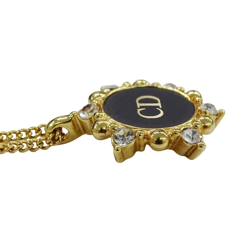 Dior gold gold Plating Rhinestone Necklace (Pre-Owned) 2