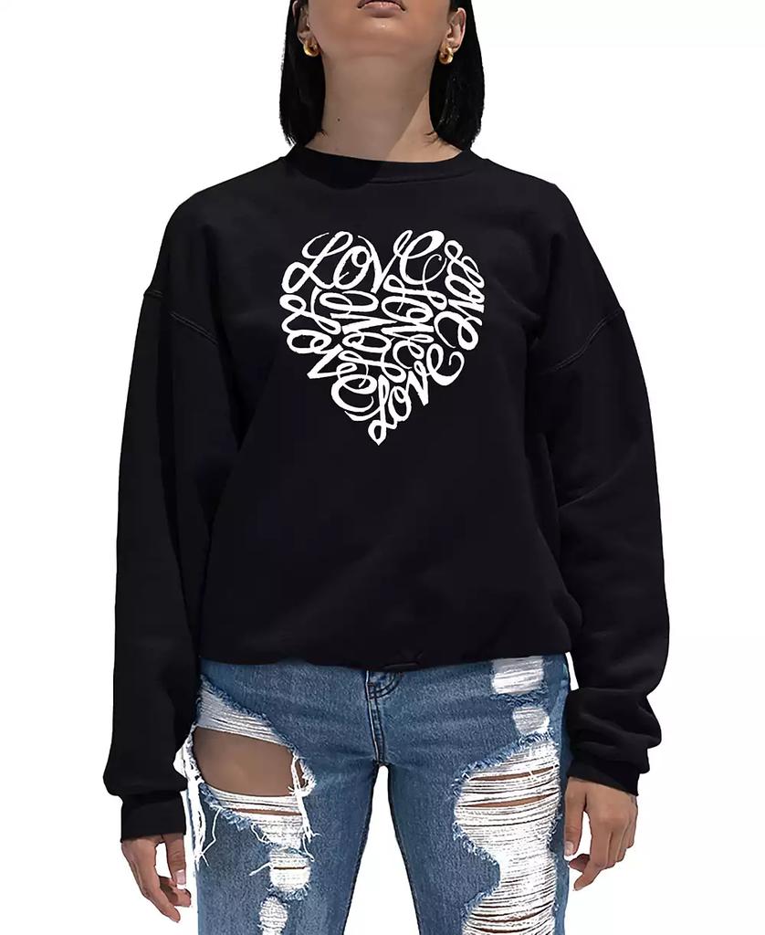 売れ筋商品|||エルエーポップアート カットソー トップス レディース Women's Soccer Mom Word Art Crewneck Sweatshirt Purple La Pop Art Women's Soccer Mom Word Crewneck Sweatshirt