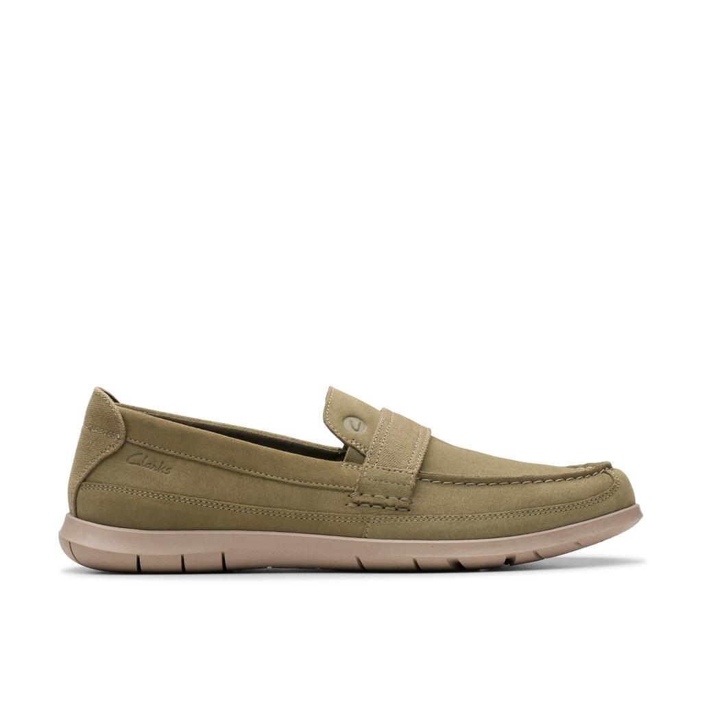 Clarks Flexway Band in Green Suede