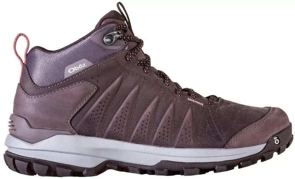 Oboz Sypes Mid Women's US 9 Peppercorn Leather Waterproof Hiking Boots RHS2266