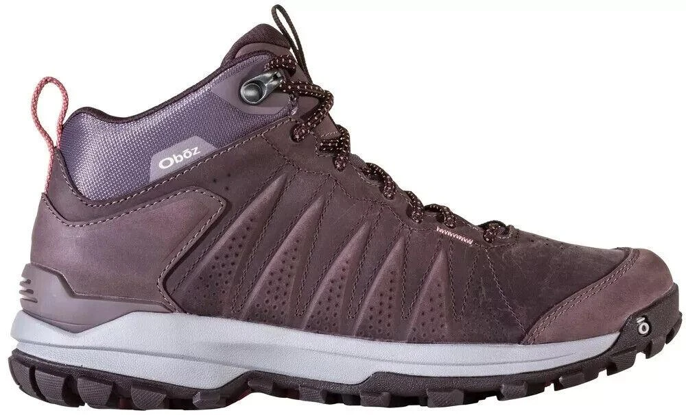 Oboz Sypes Mid Women's US 9 Peppercorn Leather Waterproof Hiking Boots RHS2266 2