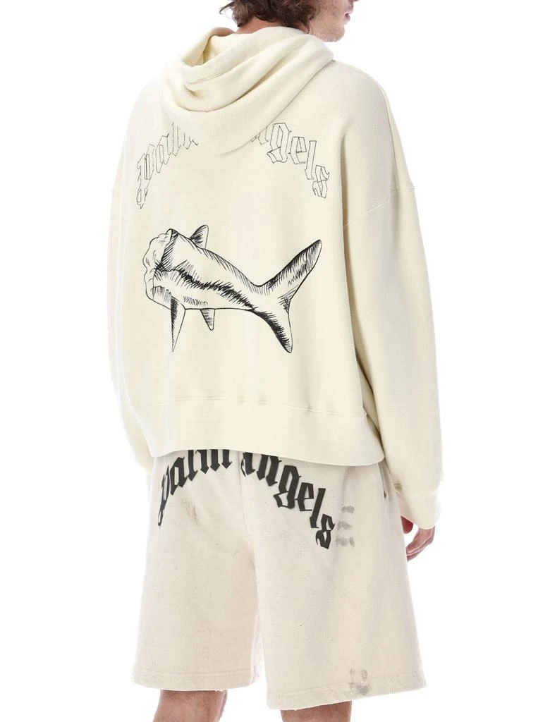Palm Angels Palm Angels Slpit Shark Drawstring Hoodie 2
