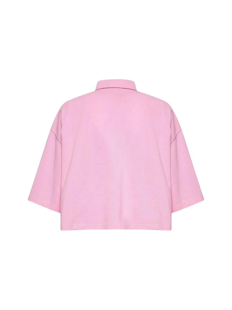 Bottega Veneta BOTTEGA VENETA | Pink light piqué cotton crop polo shirt | Women | S 2