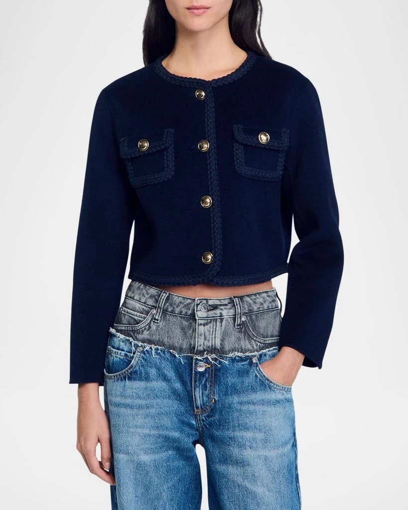 Sandro Lavande Double-Sided Wool Blazer 1
