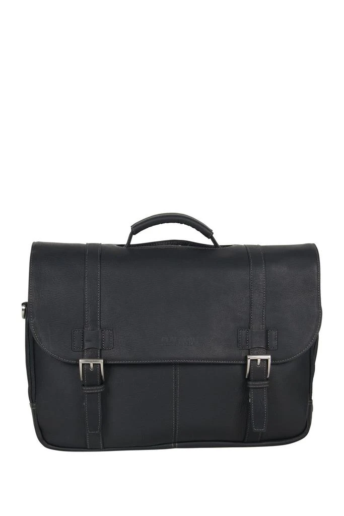 Kenneth Cole Double Gusset Flapover Colombian Leather Laptop Bag 1