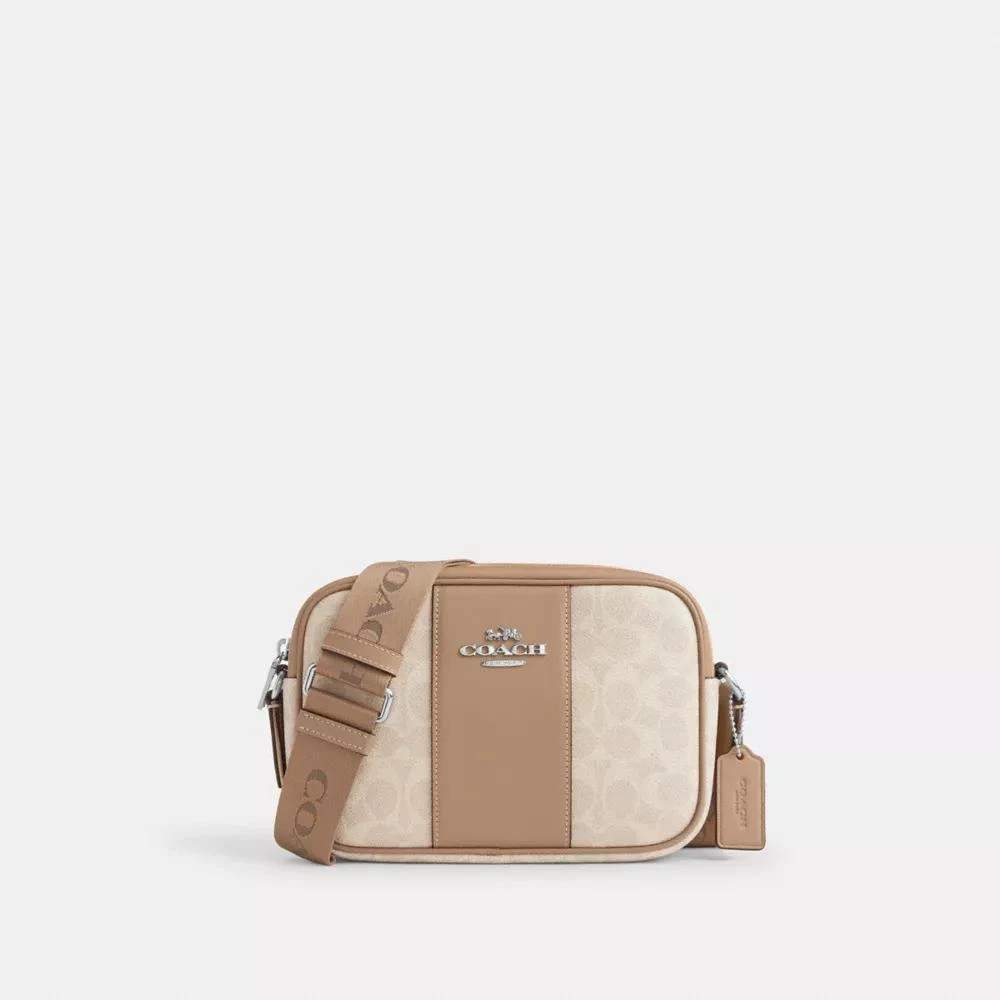 Coach Jamie Camera Bag In Signature Canvas With Stripe 1