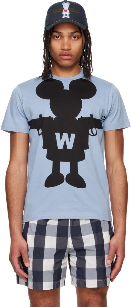 Walter Van Beirendonck Blue Shadow Mouse T-shirt