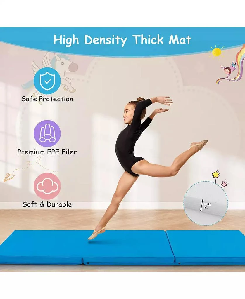 HONGGE 6 x 2 Ft Tri-Fold Gym Mat with Handles and Zippered Cover 5