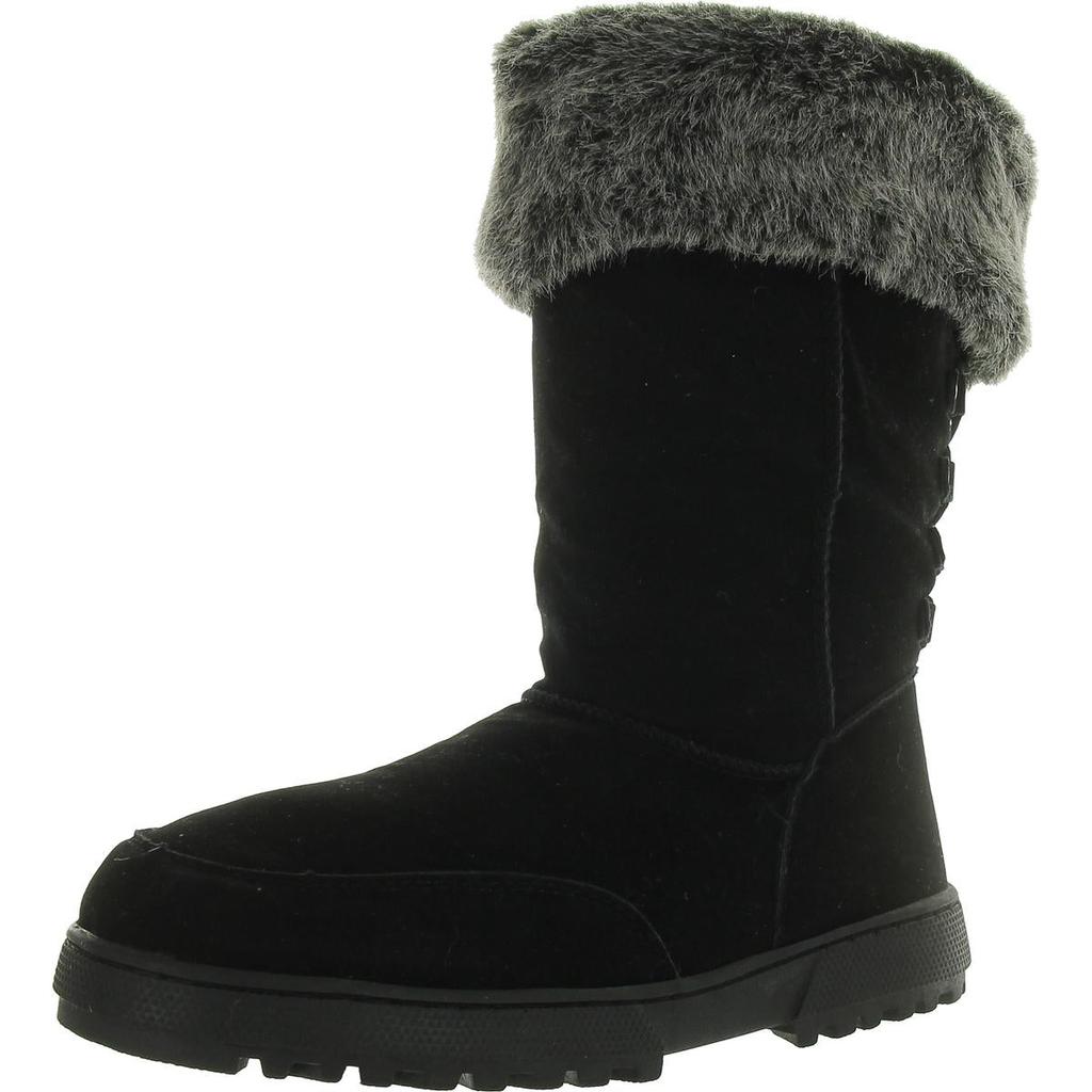 Rampage Womens Faux Leather Faux Fur Winter & Snow Boots