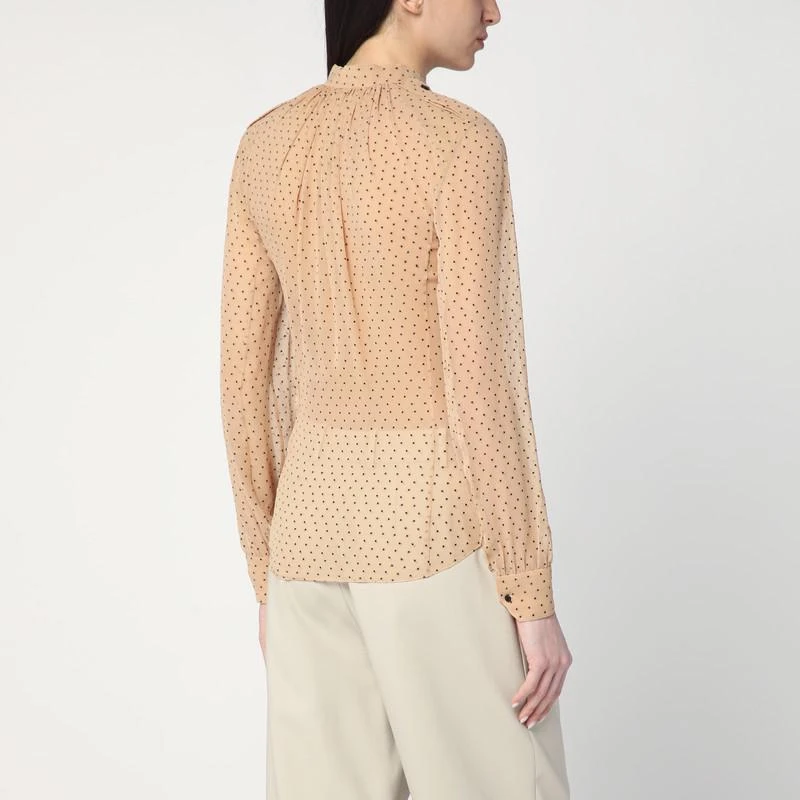 Yves Saint Laurent Beige polka dot blouse in silk blend 3