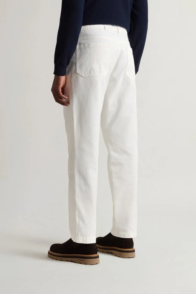 Woolrich Garment-Dyed Carpenter Pants in Pure Cotton Canvas - Men - White 3
