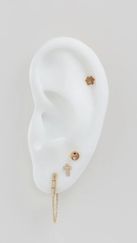 Zoe Chicco 14k Single Itty Bitty Black & White Diamond Yin Yang Stud Earring 3