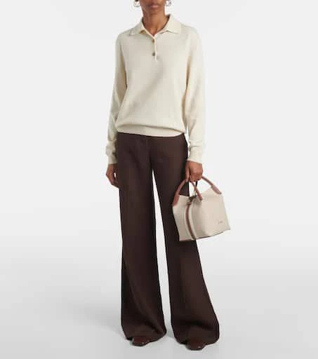 Loro Piana Bale Small leather-trimmed canvas tote bag 5
