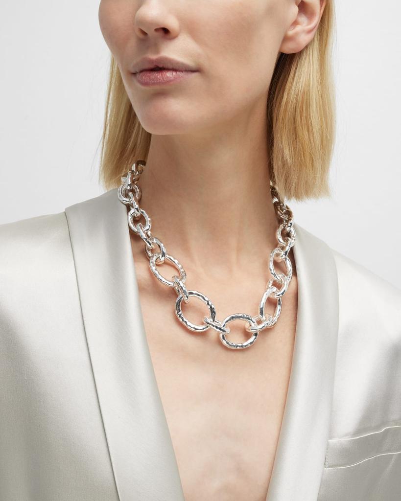 Ippolita Short Hammered Bastille Necklace in Sterling Silver