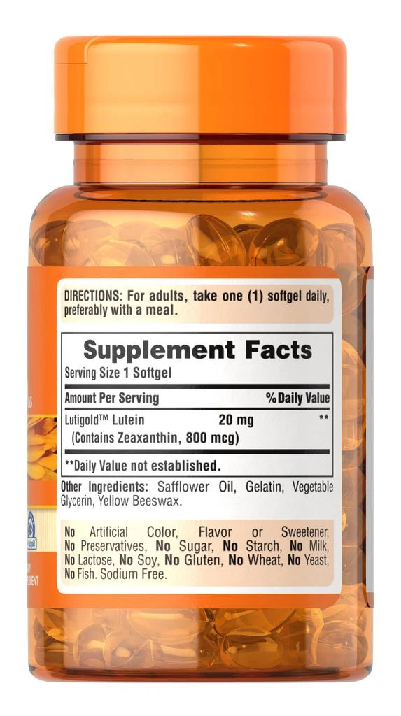Puritan
s Pride Lutein 20 mg with Zeaxanthin 120 Softgels 5