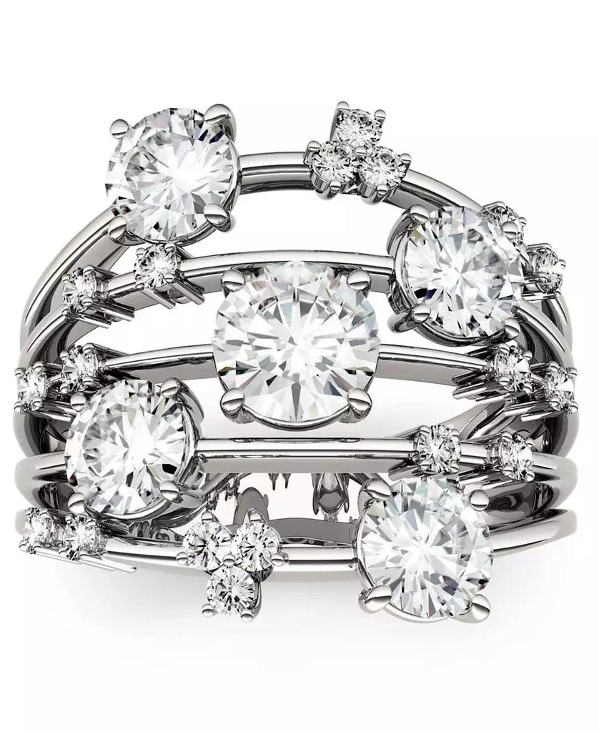 Charles 
Colvard Moissanite Galaxy Fashion Ring (3-1/8 ct. t.w. Diamond Equivalent) in 14k White Gold 5